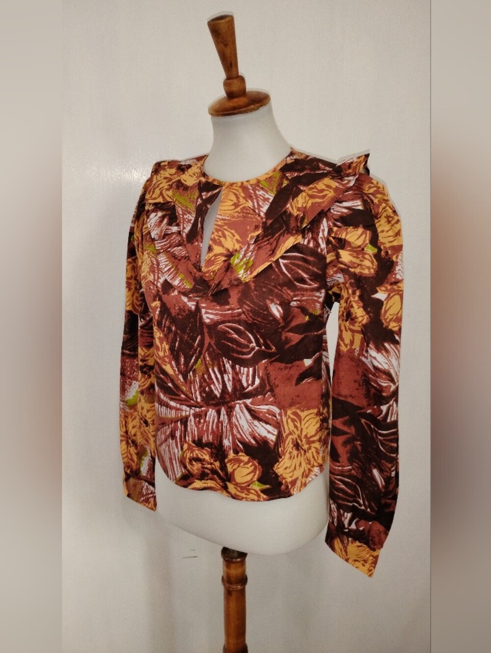 WALTER BAKER HAWAIIAN PRINT COTTON BLOUSE NWOT